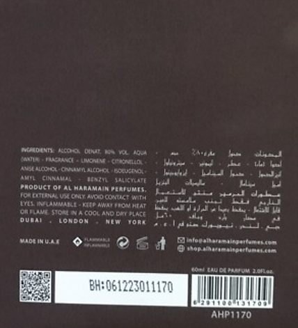 Al Haramain Amber Oud 60 ml Unisex Eau de Parfum