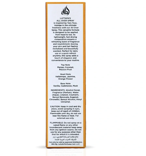 LATTAFA Yara Tous 150 ml all over spray women's body spray