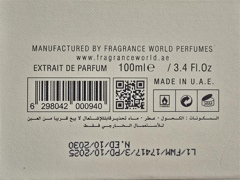 FRAGRANCE WORLD SOLITAIRE EXTRAIT DE PARFUM 100ML perfume extract unisex