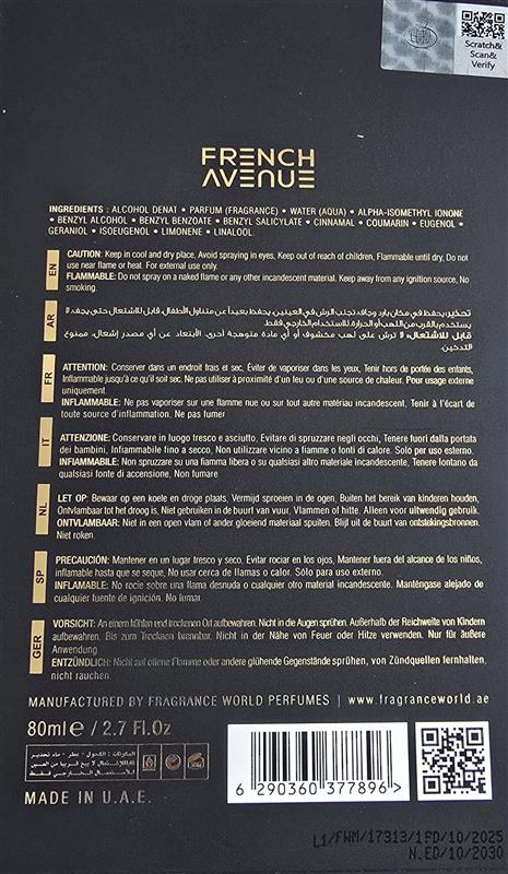 FRENCH AVENUE IRIS PATCHOULI EXTRAIT DE PARFUM 80 ML perfume extract unisex