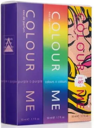 COLOUR ME 50ml Triple Packs PURPLE/COLOURS/POP ART Eau de Parfum EDP 50ML