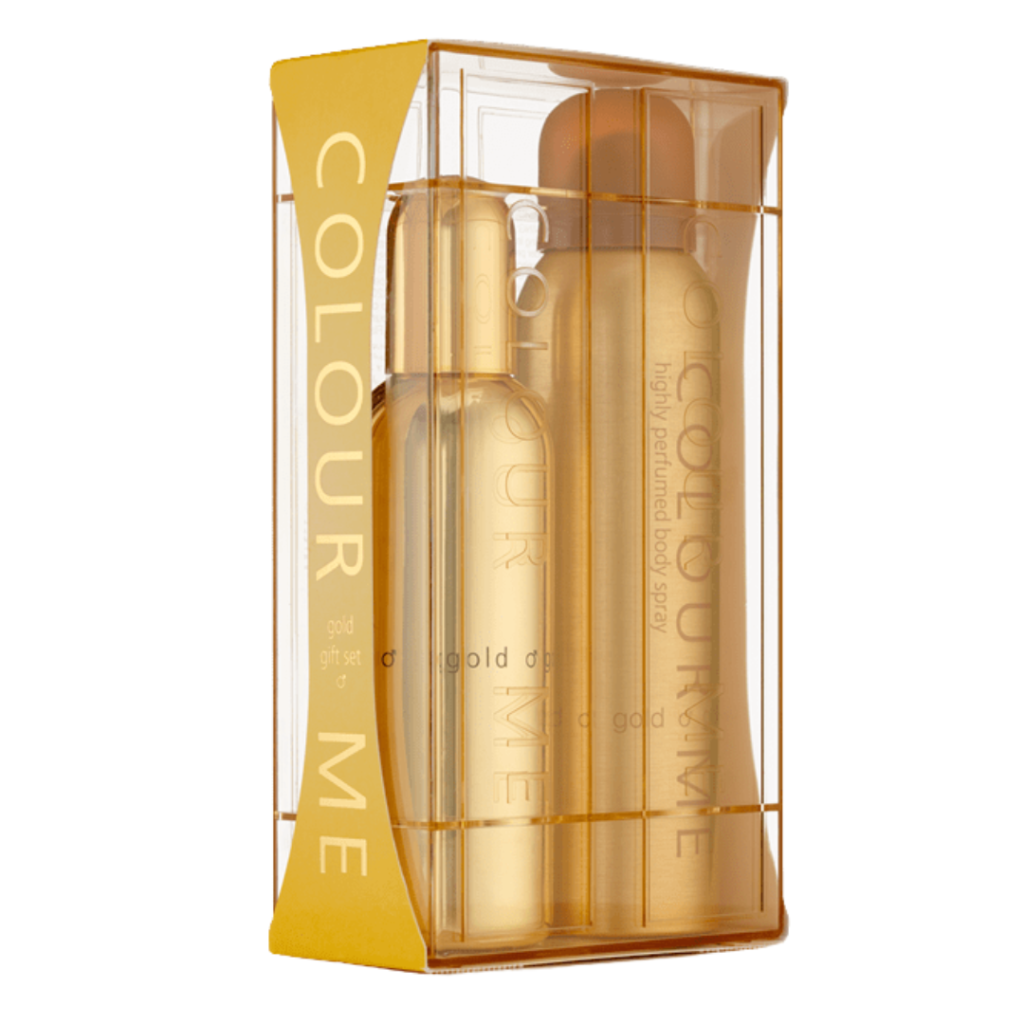 COLOUR ME 100ml EDP Eau de Parfum for men /150ml Body Spray Gift Set HOMME GOLD