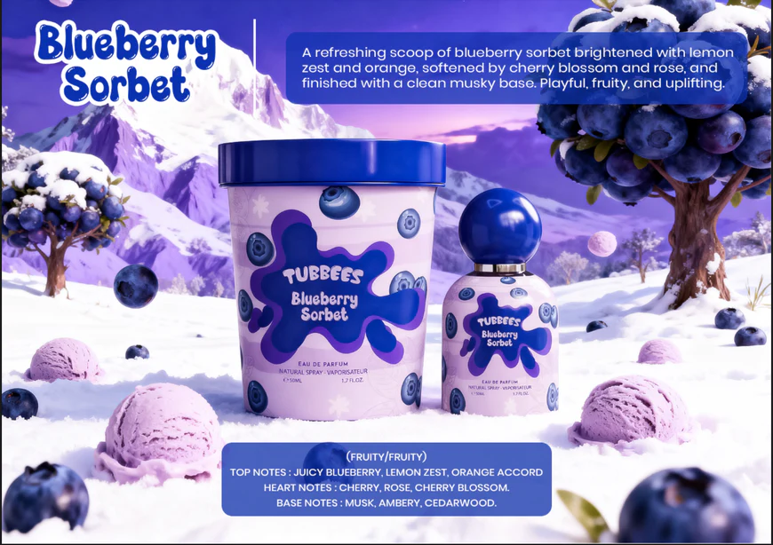GRANDEUR TUBBEES BLUEBERRY SORBET EDP 50ML unisex Eau de Parfum