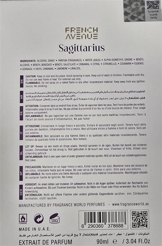 FRENCH AVENUE GENESIS SAGITTARIUS EDP 90ML unisex Eau de Parfum