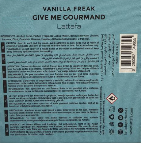 LATTAFA GIVE ME GOURMAND VANILLA FREAK EDP 75ML unisex Eau de Parfum