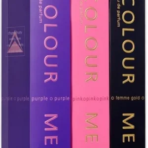 MILTON-LLOYD TRIPLE PACK COLOUR ME (PINK/PURPLE/FEMME GOLD) EDP 50ML unisex Eau de Parfum set