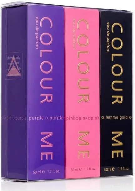 MILTON-LLOYD TRIPLE PACK COLOUR ME (PINK/PURPLE/FEMME GOLD) EDP 50ML unisex Eau de Parfum set