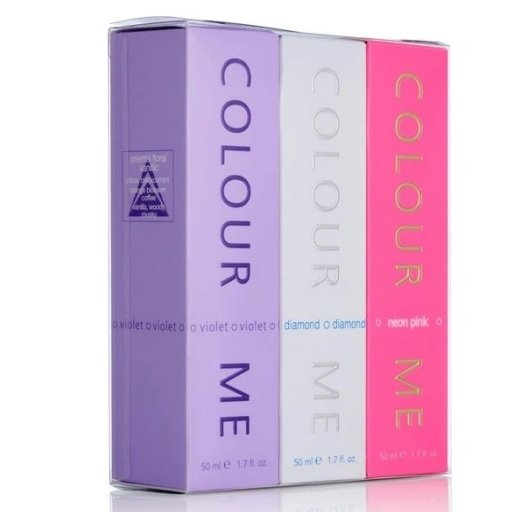 COLOUR ME 50ml Triple Packs FEMME VIOLET/DIAMOND/NEON PINK Eau de Parfum for women
