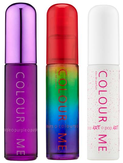 COLOUR ME 50ml Triple Packs PURPLE/COLOURS/POP ART Eau de Parfum EDP 50ML