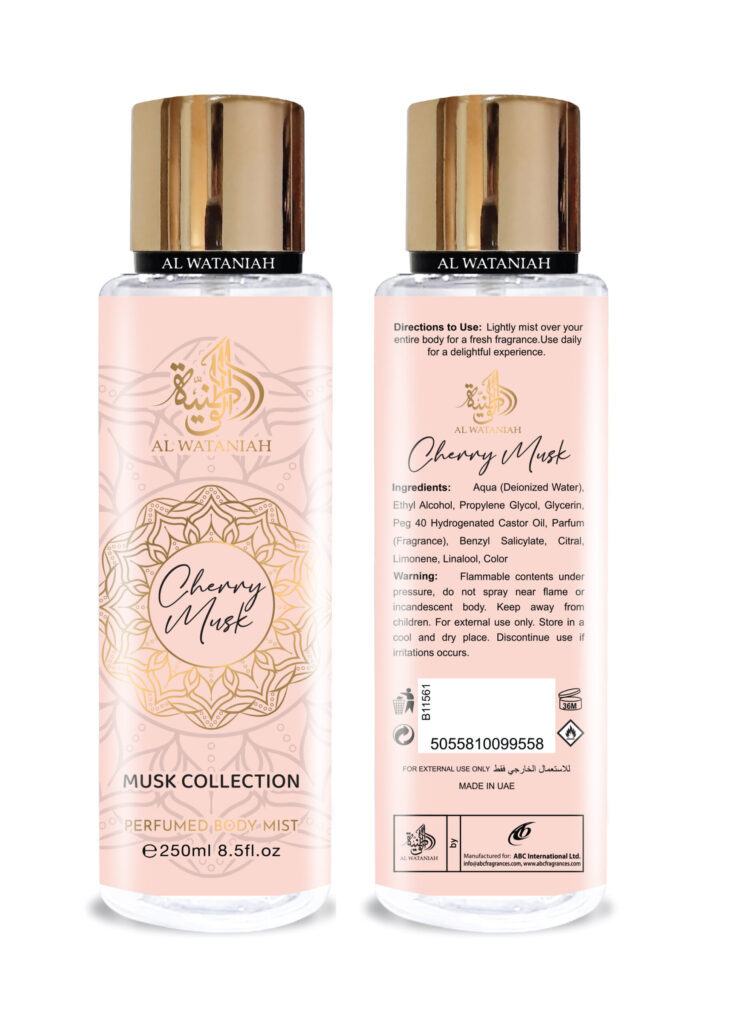 Al Wataniah Perfumed Body Mist 250ml - Cherry Musk Body Mist