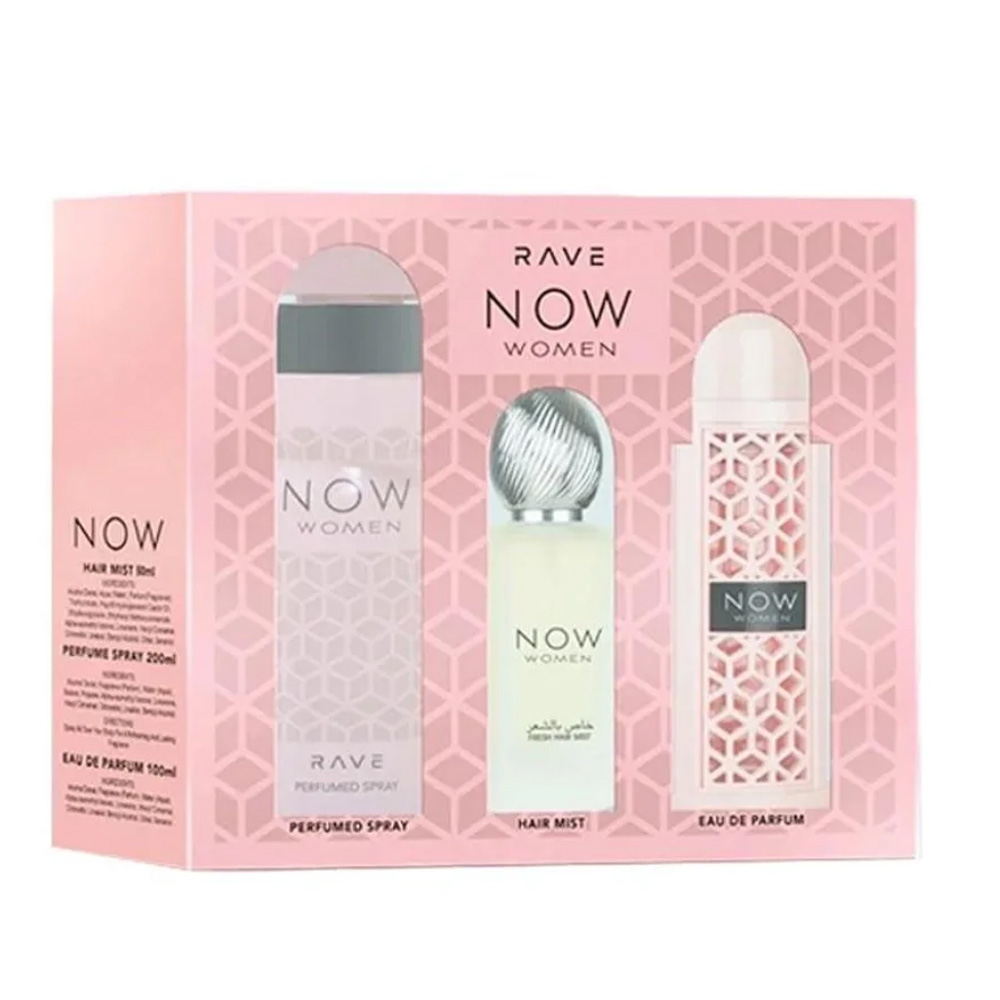 LATTAFA RAVE NOW WOMEN EDP 100ML+DEODORANT 200ML+HAIRMIST 50ML