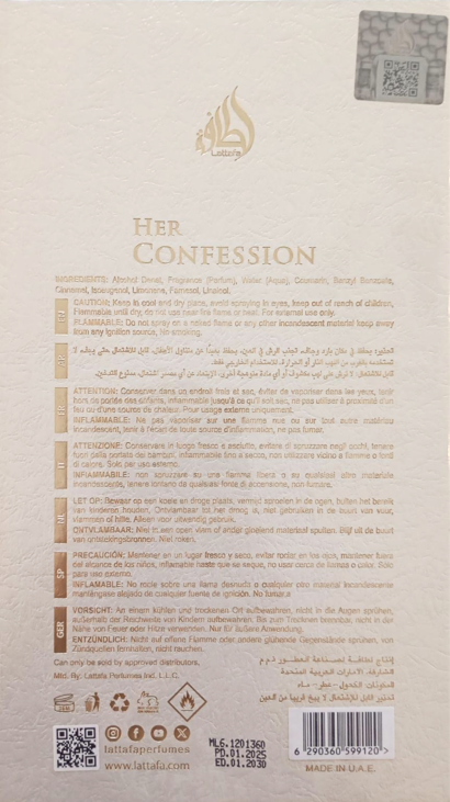 LATTAFA Her Confession 100 ml EDP Eau de Parfum for Women