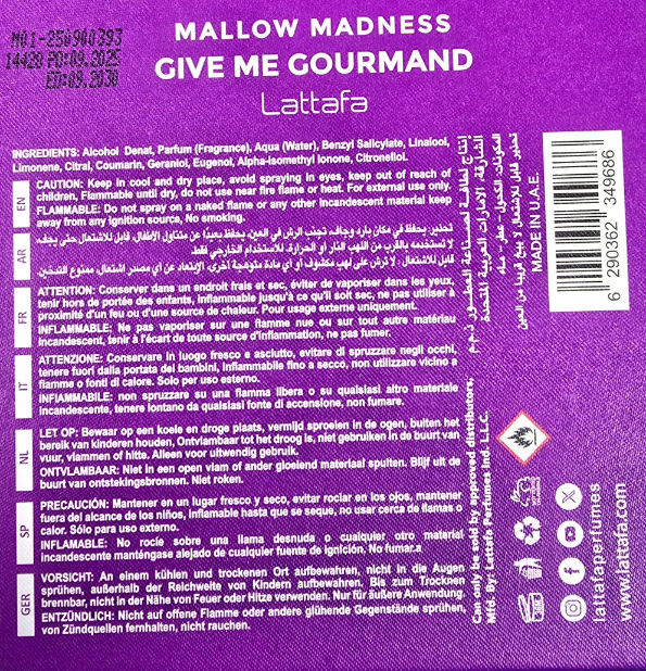 LATTAFA GIVE ME GOURMAND MALLOW MADNESS EDP 75ML unisex Eau de Parfum