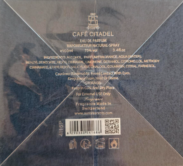 AURORA SCENTS Café Citadel 100 ml EDP Unisex Eau de Parfum