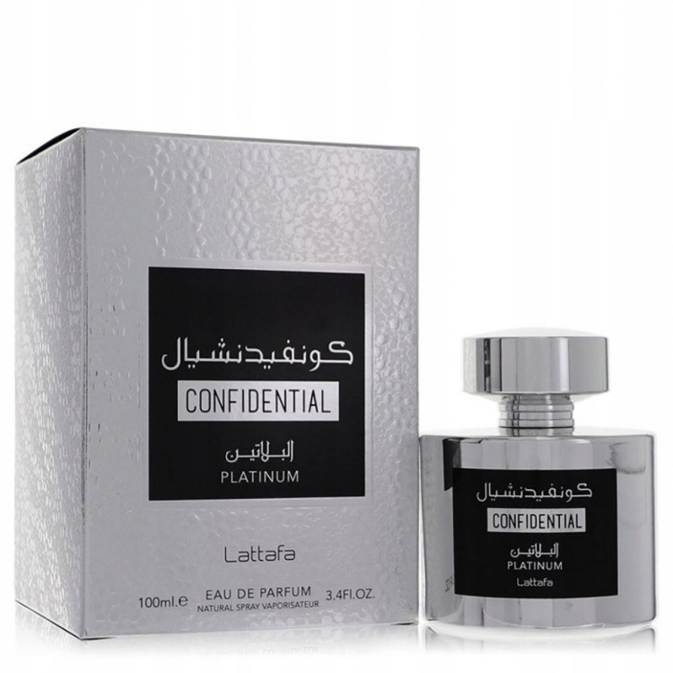 LATTAFA Confidential Platinum 100ml EDP Spray Eau de Parfum Unisex
