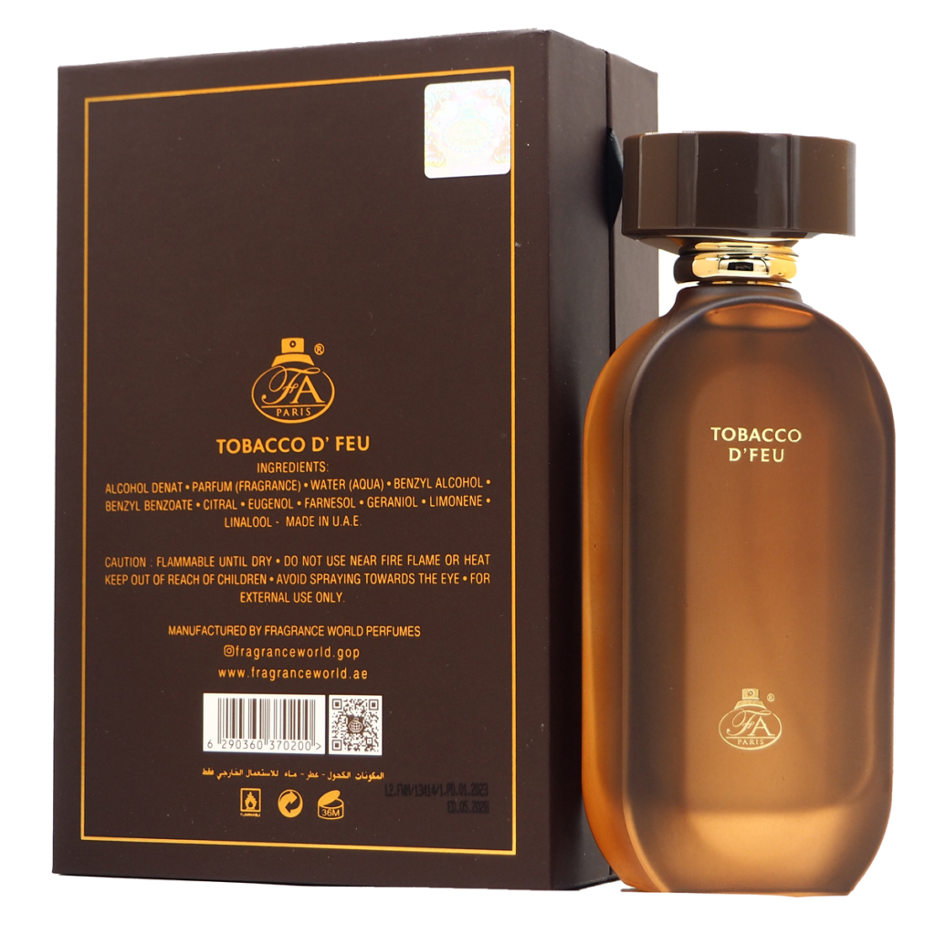 FRAGRANCE WORLD TOBACCO D'FEU EDP U 100ML unisex Eau de Parfum