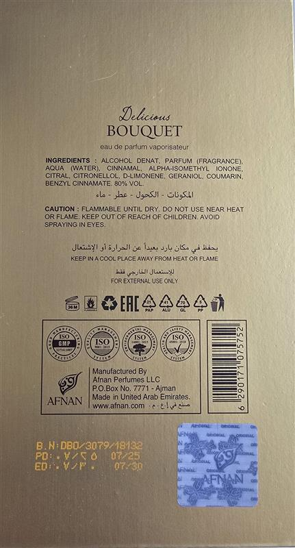 AFNAN DELICIOUS BOUQUET EDP U 80ML unisex Eau de Parfum
