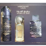 LATTAFA BADE'E AL OUD AMETHYST EDP GIFTSET 100ML+DEODORANT 200ML+HAIRMIST 50ML zestaw prezentowy unisex