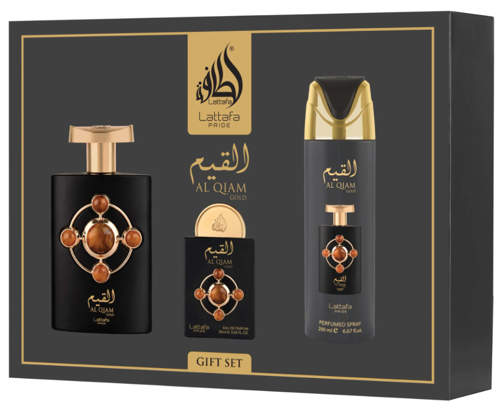 Lattafa Al Qiam Gold GIFTSET  100ML+20ML+DEO 200ML zestaw prezentowy unisex