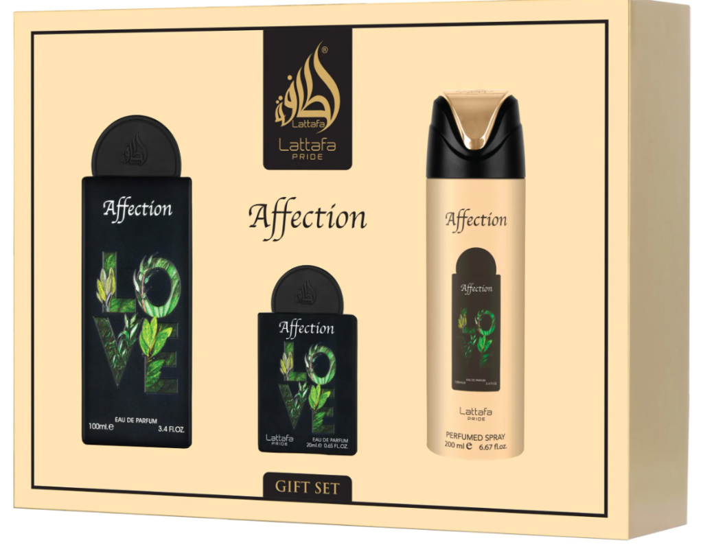 Lattafa Affection GIFTSET 100ML+20ML+DEO 200ML zestaw prezentowy unisex