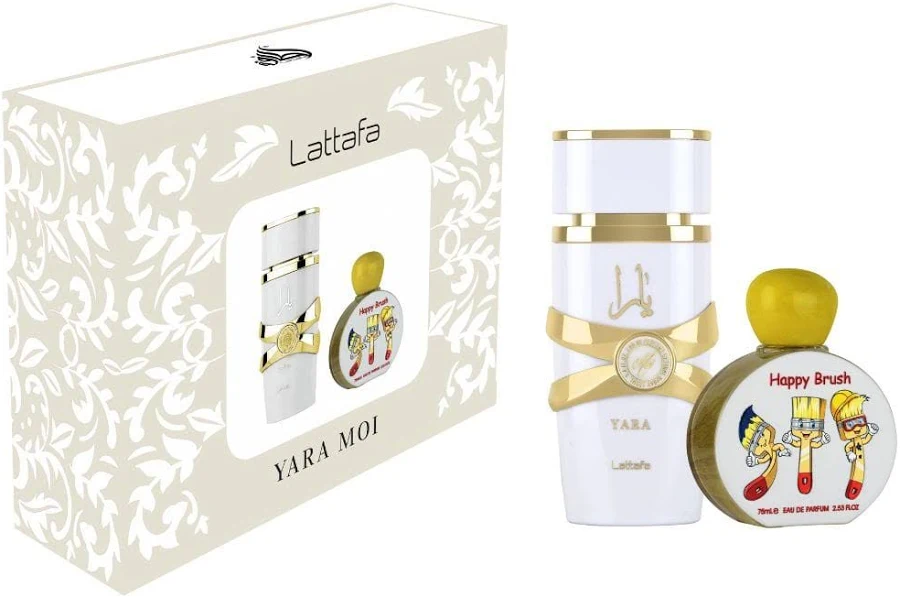 Zestaw Lattafa Yara Moi 100 ml woda perfumowana damska plus Lattafa Happy Brush 75 ml