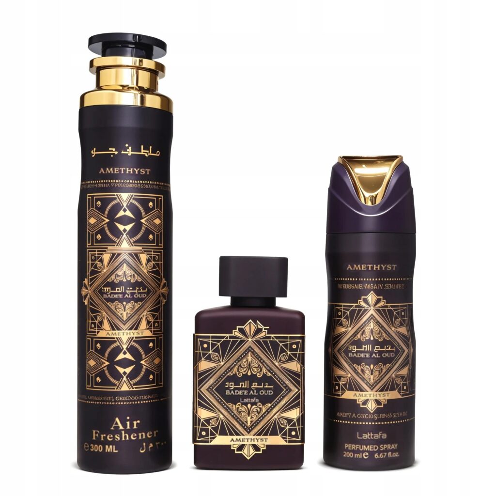 LATTAFA BADE'E AL OUD AMETHYST GIFTSET EDP 100ML+ 200ML+300ML zestaw prezent