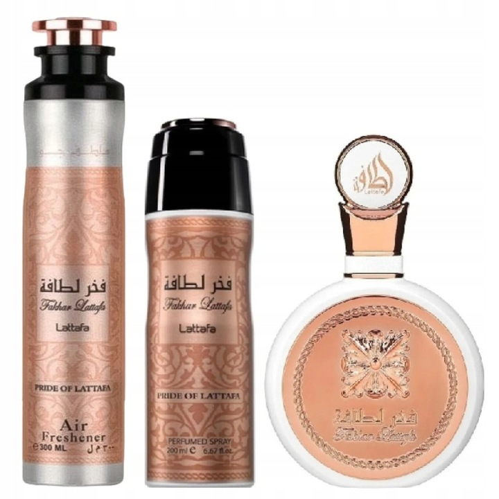 LATTAFA FAKHAR WOMEN GIFTSET EDP 100ML+200ML+300ML zestaw prezentowy dla kobiet