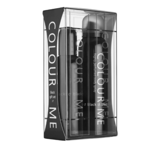 COLOUR ME 100ml EDP woda perfumowana męska /150ml Body Spray Gift Set HOMME BLACK