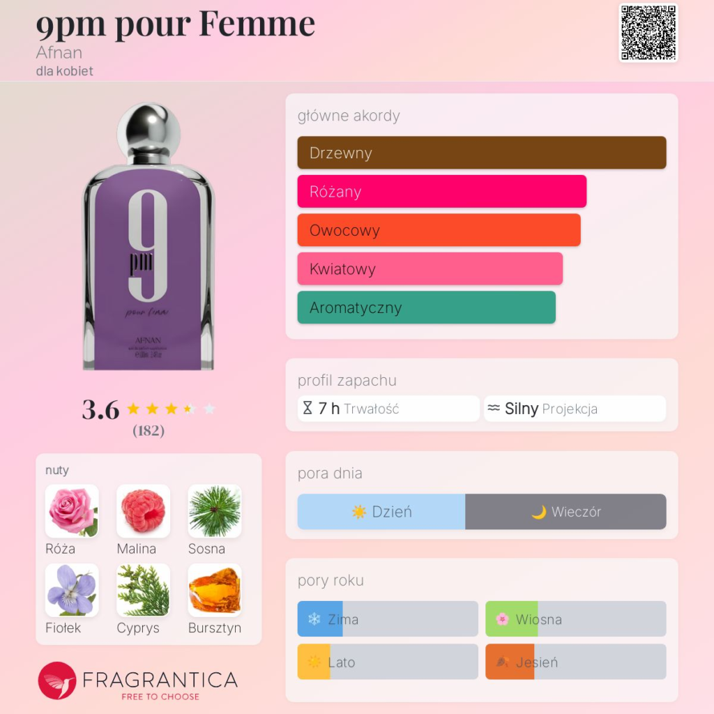 Afnan 9 PM Pour Femme 100ml EDP woda perfumowana damska