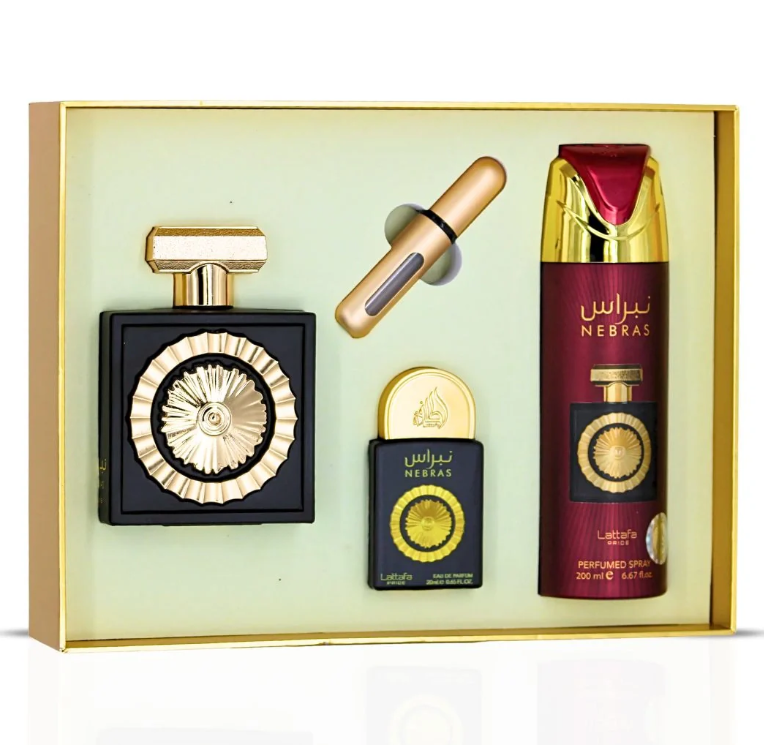 Lattafa Nebras GIFTSET 100ML+20ML+DEO 200ML zestaw prezentowy unisex
