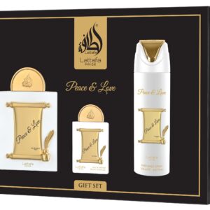 Lattafa Peace&Love GIFTSET  100ML+20ML+DEO 200ML zestaw prezentowy unisex