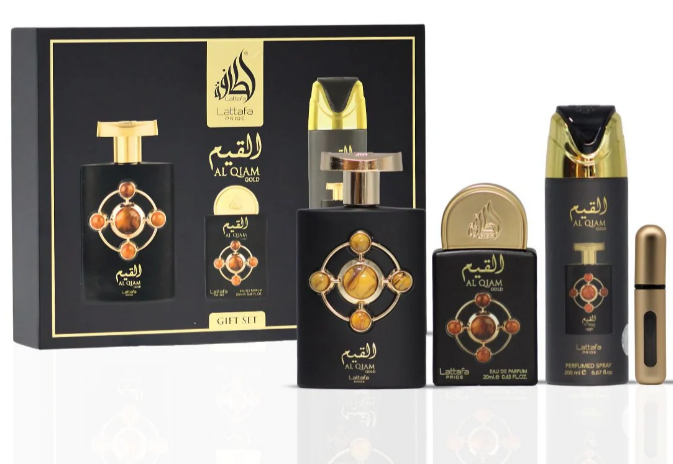 Lattafa Al Qiam Gold GIFTSET  100ML+20ML+DEO 200ML zestaw prezentowy unisex