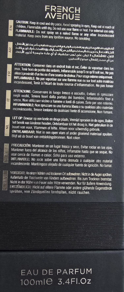 FRENCH AVENUE ZENITH NOIRE EDP M 100ML woda perfumowana męska