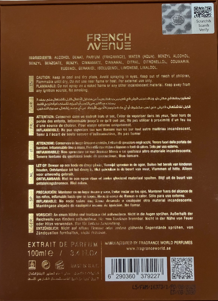 FRENCH AVENUE AROMATIX ROYAL TABOO EDP U 100ML woda perfumowana unisex