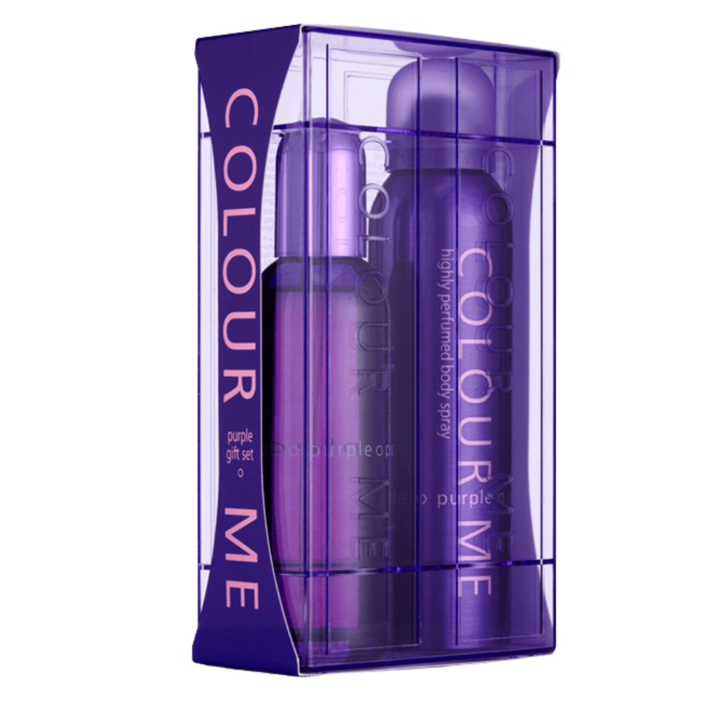 COLOUR ME 100ml EDP woda perfumowana damska /150ml Body Spray Gift Set  FEMME PURPLE