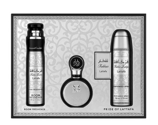 LATTAFA FAKHAR MEN GIFTSET 100ML +DEODORANT 200ML + AIR FRESHENER 300ML