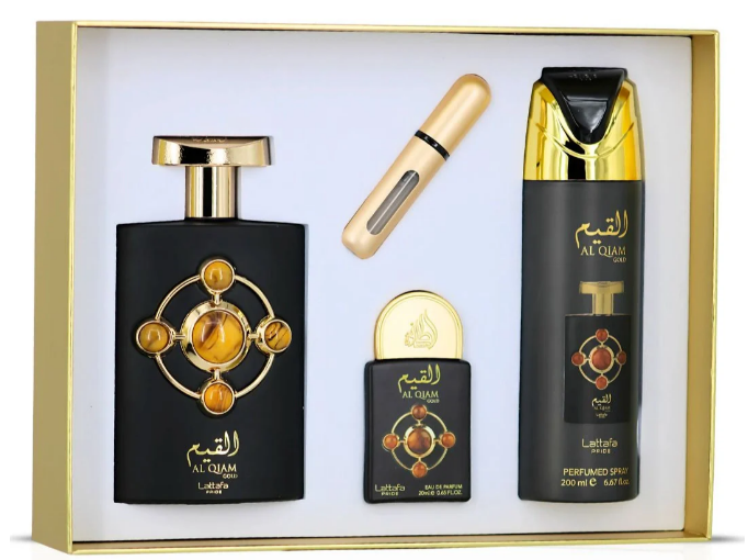 Lattafa Al Qiam Gold GIFTSET  100ML+20ML+DEO 200ML zestaw prezentowy unisex