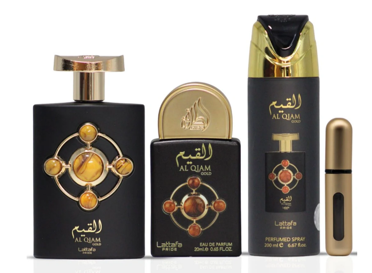 Lattafa Al Qiam Gold GIFTSET  100ML+20ML+DEO 200ML zestaw prezentowy unisex