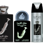 Lattafa Ishq Al Shuyukh Silver GIFTSET  100ML+20ML+DEO 200ML zestaw prezentowy unisex