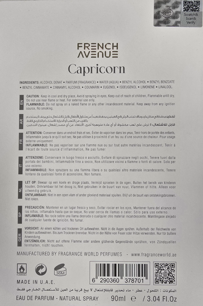 FRENCH AVENUE GENESIS CAPRICON EDP U 90ML woda perfumowana unisex