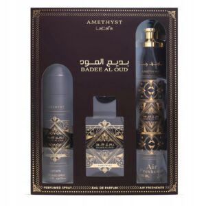 LATTAFA BADE'E AL OUD AMETHYST GIFTSET EDP 100ML+ 200ML+300ML zestaw prezent