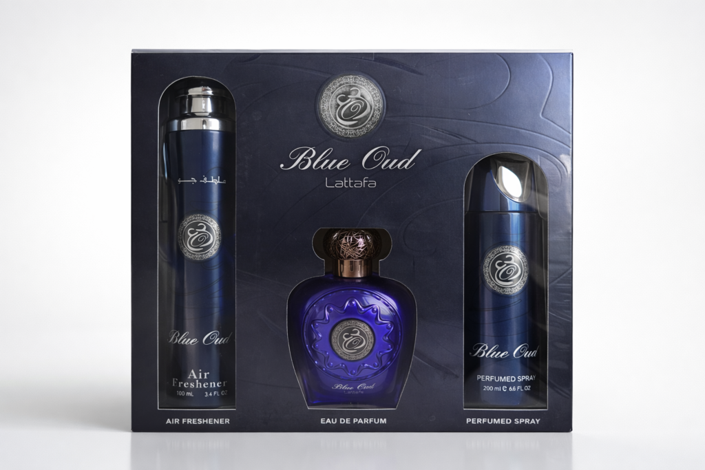 LATTAFA BLUE OUD EDP GIFTSET U 100ML + 200ML + 300ML zestaw prezentowy unisex
