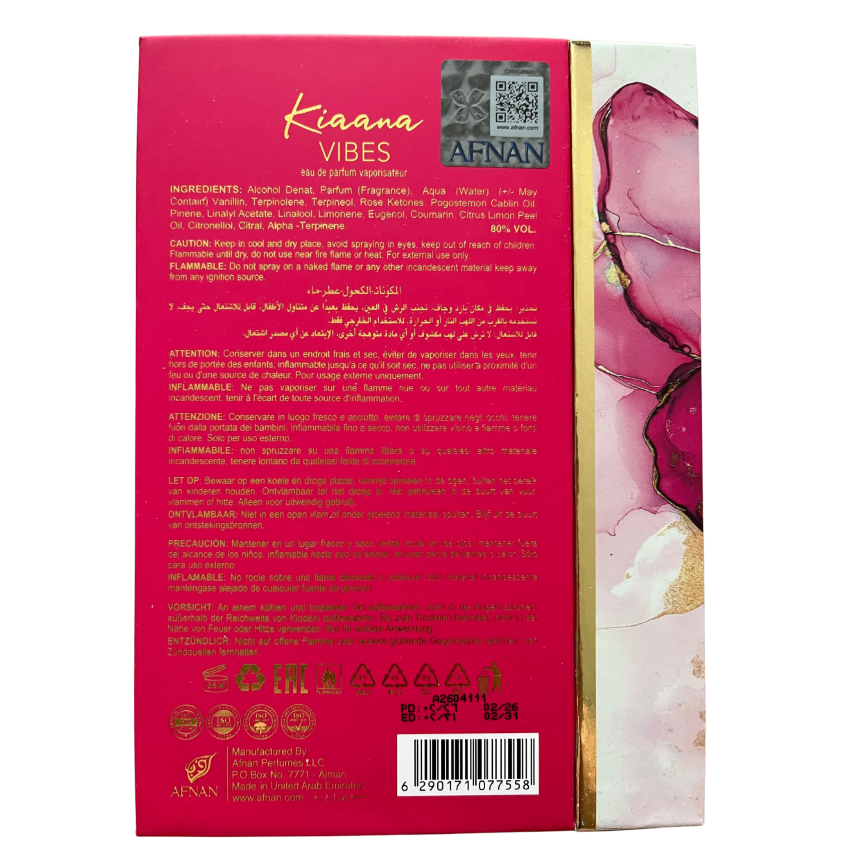AFNAN KIAANA VIBES EDP 100ML